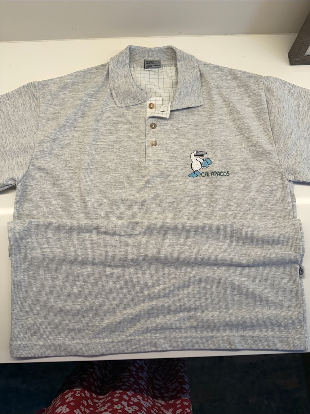 Galapagos Embroidered Pelican Polo - Heather Gray